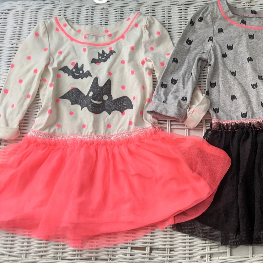 Toddler Girls Halloween lot Bats and Black Cats